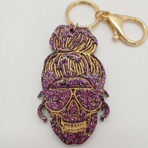 Keychain Women's Skull Glitter